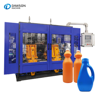 Máquina automática para fabricar botellas de plástico HDPE, máquina de moldeo por soplado y extrusión de doble cabezal y doble estación para botellas pequeñas