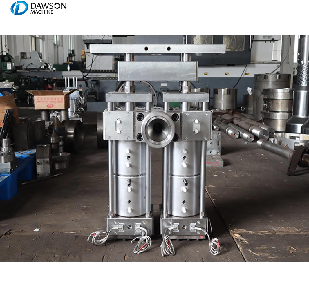 Máquina de moldeo por soplado y extrusión de tipo continuo monocapa, cabezal para botellas de HDPE de 2 litros como máximo