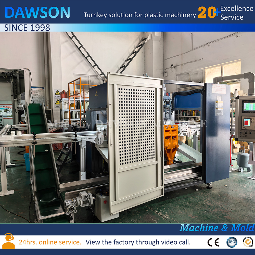 Tarro de mascarilla para el cabello automático, tarro de crema cosmética de plástico, doble estación, máquina de moldeo por soplado y extrusión con cabezal de troquel doble