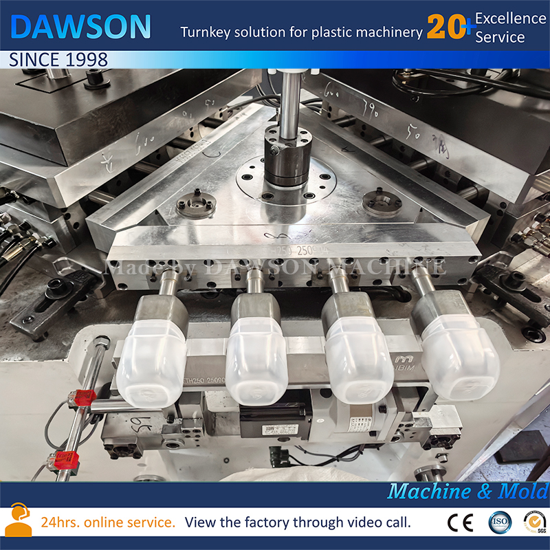 Máquinas de moldeo por inyección y soplado de tarros de vaselina blanca opaca completamente automáticas Sistema de moldeo por inyección y soplado