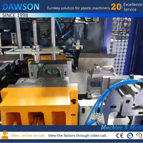 Máquina de moldeo por soplado y extrusión de doble estación completamente automática para botellas de leche pequeñas 