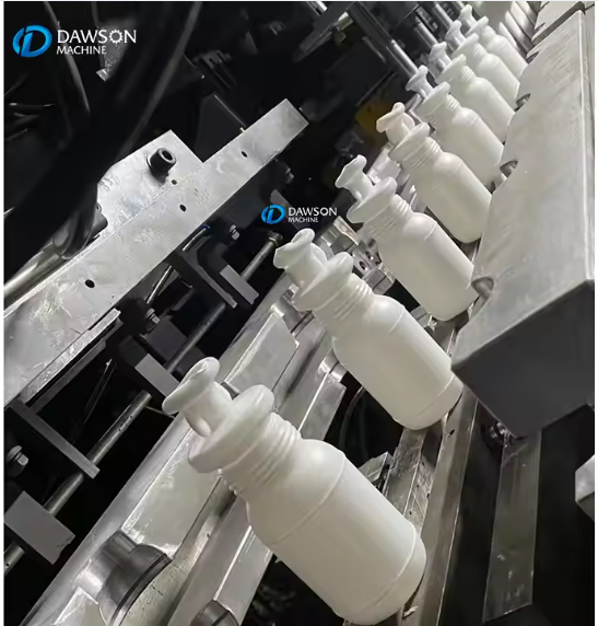 Máquina de moldeo por soplado y extrusión con controlador de plástico Moog Parison, máquina de HDPE para botella de envase de leche