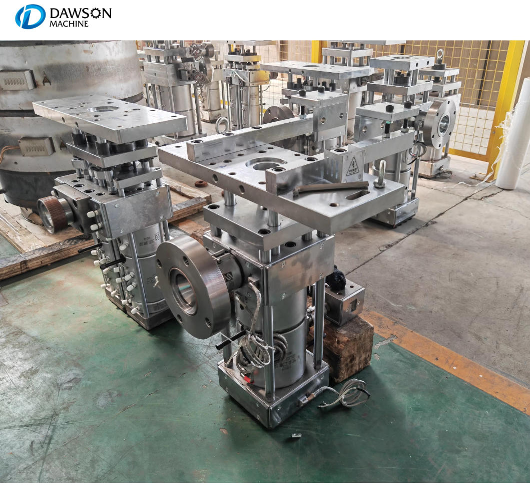 Máquina de moldeo por soplado y extrusión de tipo continuo monocapa, cabezal para botellas de HDPE de 2 litros como máximo