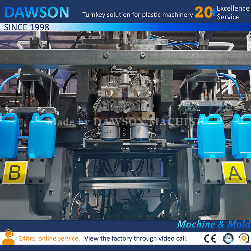 Máquina profesional de producción de bidón de HDPE de 5L con cabezal de troquel doble Máquina de producción de bidón de HDPE de 5L con tecnología de extrusión de triple tornillo