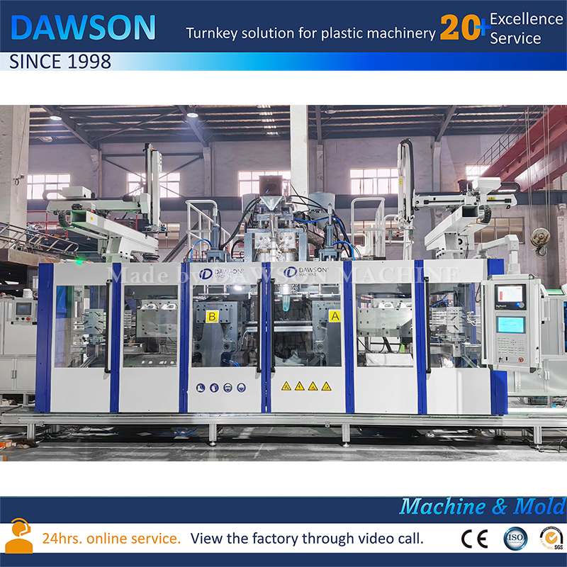 Máquina de moldeo por extrusión y soplado con cabezal doble de doble estación DSB90II para bidones de HDPE de 5 litros