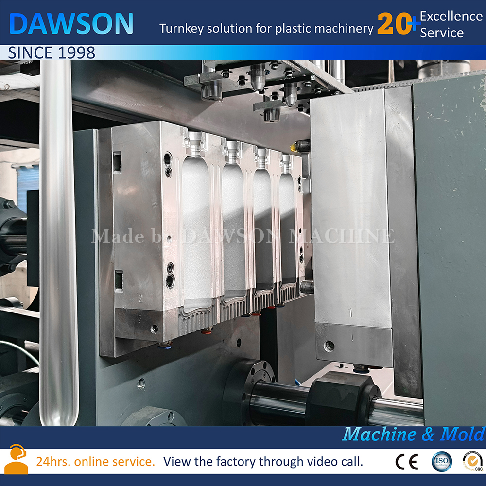 la botella plástica de 300ml 500ml que hace la máquina la estación doble 4 muere la máquina principal del moldeo por insuflación de aire comprimido