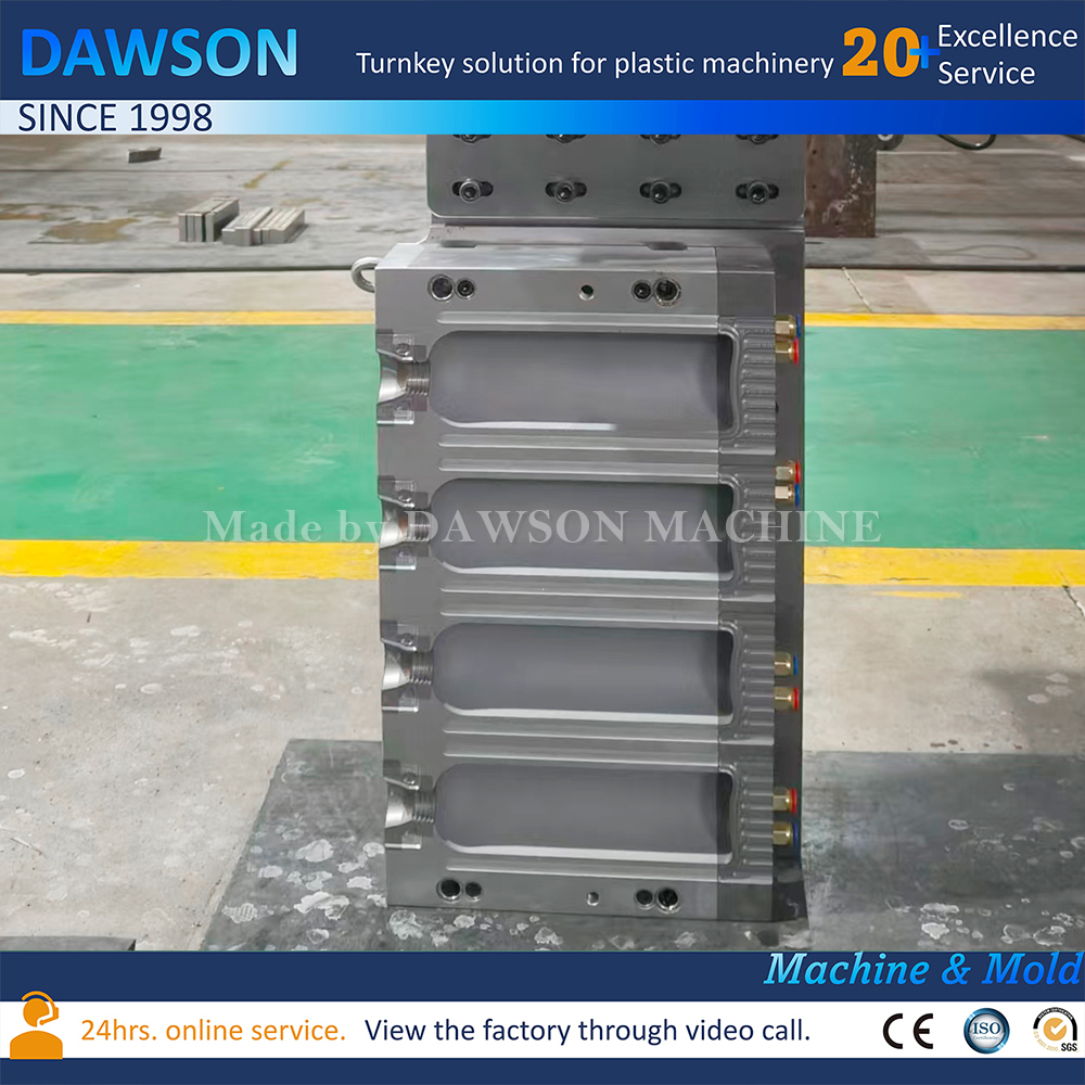 HDPE de la estación de Dobule que hace la máquina máquina de moldeo por soplado de envases de plástico 