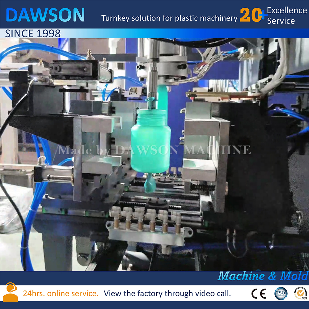 Máquina de moldeo por soplado por extrusión de tarro de HDPE de plástico de boca ancha