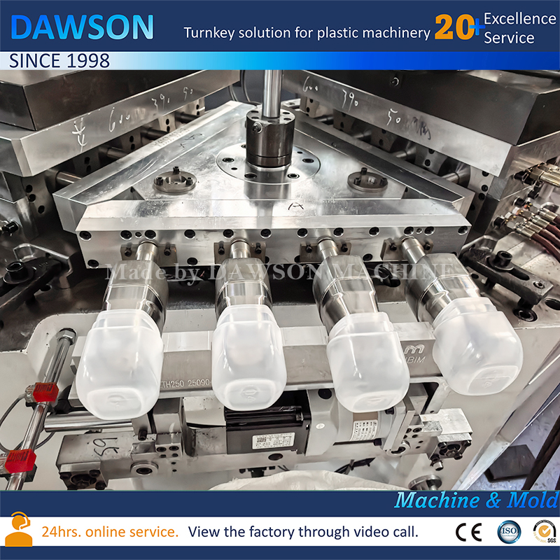 Máquinas de moldeo por inyección y soplado de tarros de vaselina blanca opaca completamente automáticas Sistema de moldeo por inyección y soplado