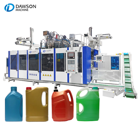 Máquina profesional de producción de bidón de HDPE de 5L con cabezal de troquel doble Máquina de producción de bidón de HDPE de 5L con tecnología de extrusión de triple tornillo