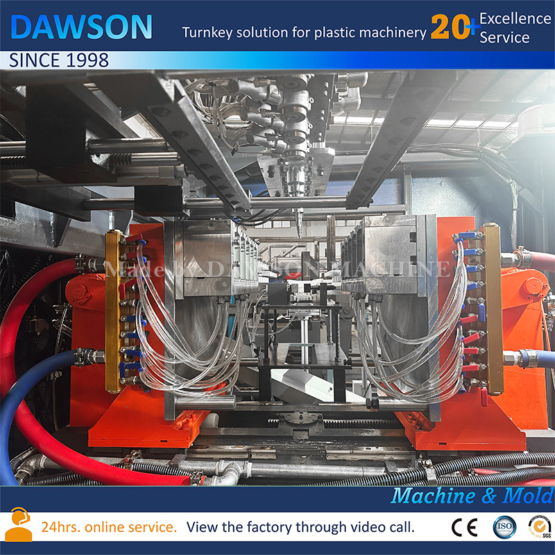 Máquina de moldeo por soplado de 5 cabezales de estación única de alta eficiencia para contenedores de boca ancha de HDPE