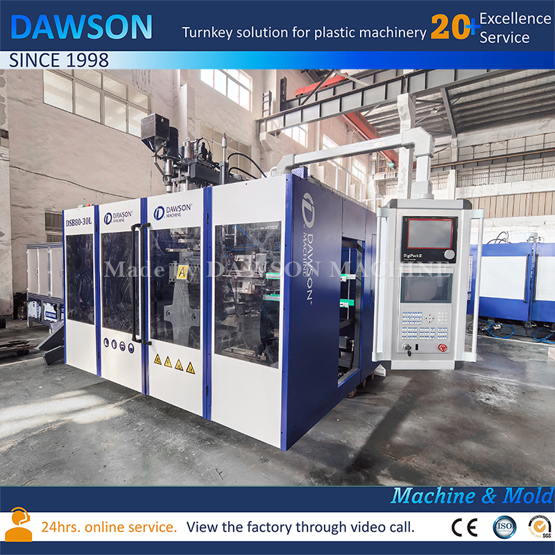 Máquina moldeadora por extrusión y soplado de cabezal único de 30L, máquina para fabricar bidón de HDPE para fabricación de bidón de plástico HDPE