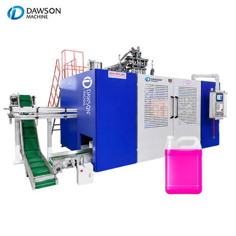 Máquina de moldeo por soplado y extrusión de HDPE Línea de producción de bidón de 5 litros para envase con asa de plástico Botella de aceite de motor Envasado de refrigerante y AdBlue