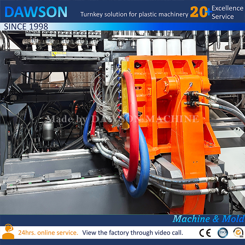 Máquina de moldeo por soplado de botes de boca ancha de HDPE de 5 cabezales de alto rendimiento para uso alimentario y químico