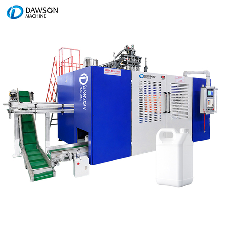 Máquina automática de moldeo por soplado de bidones de HDPE de 5 litros Equipo de moldeo por soplado por extrusión de doble cabezal de doble estación para producción de contenedores de AdBlue, refrigerante de aceite lubricante