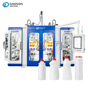Máquina para fabricar botellas de limpieza de HDPE de 1L, máquina de moldeo por soplado y extrusión de doble estación DSB80II