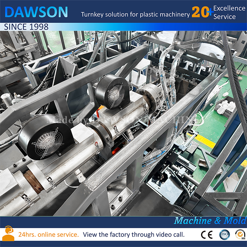 Máquina de moldeo por soplado de botes de boca ancha de HDPE de 5 cabezales de alto rendimiento para uso alimentario y químico