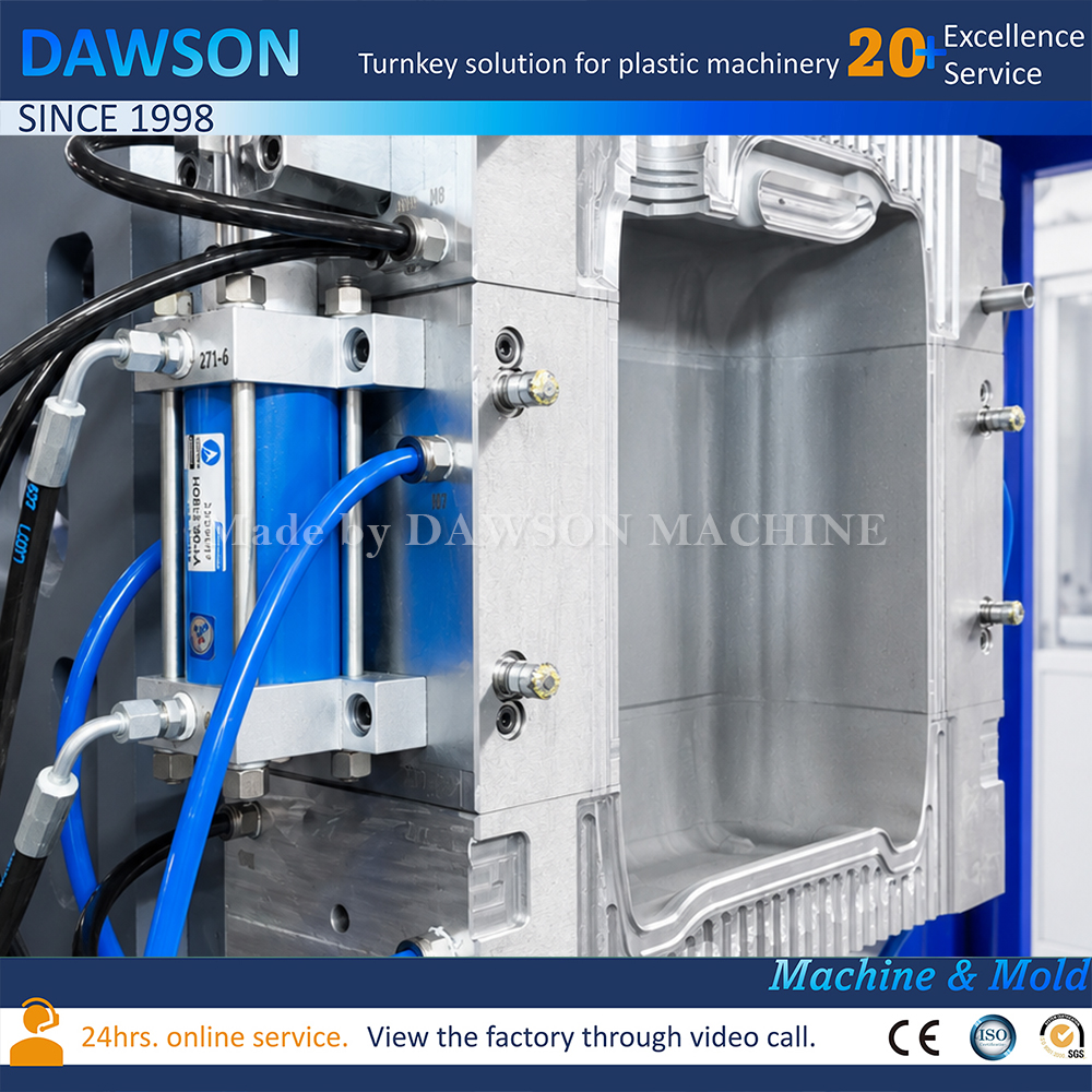 Máquina automática para fabricar bidones de 30L, máquinas de moldeo por soplado y extrusión de doble estación para producción de contenedores de aceite lubricante