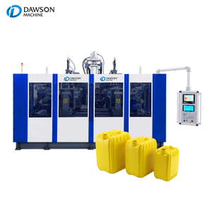 Máquina de moldeo por soplado y extrusión de doble estación de alto rendimiento, cabezal de troquel único para fabricación industrial de bidón de HDPE