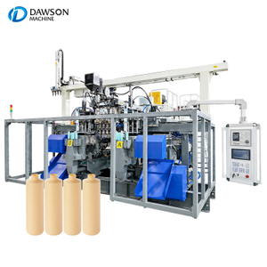 Máquina para fabricar botellas de HDPE de 0-1L Máquina automática de moldeo por soplado de 4 cabezales para contenedores químicos Línea de producción de envases de uso diario