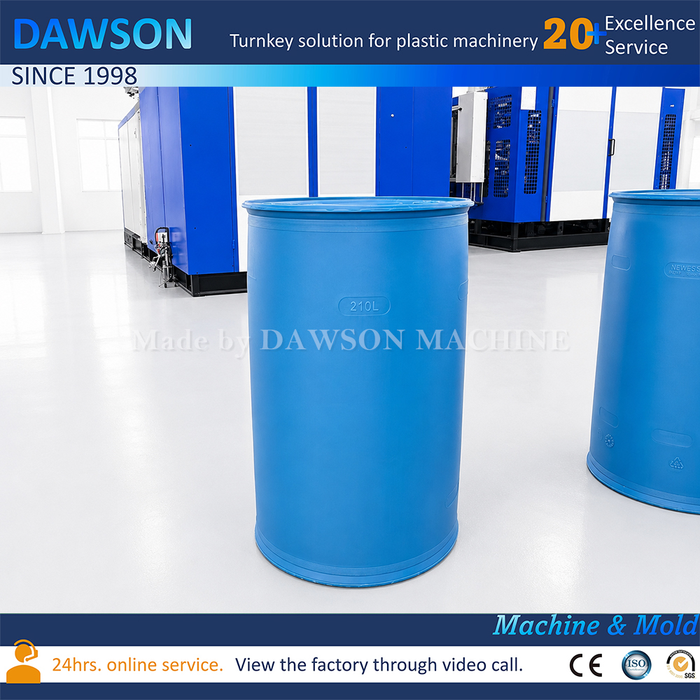 Máquina automática para fabricar tambores de 200L, máquina de moldeo por soplado de doble anillo para fabricación de tambores de aceite lubricante