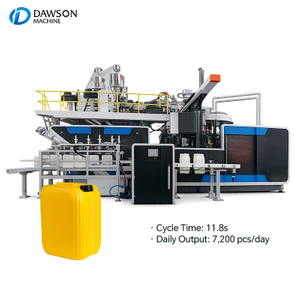 Máquina para fabricar botellas de plástico de alta velocidad, máquina de moldeo por soplado rotativa de 6 estaciones para producción de botellas de bidón de aceite comestible HDPE